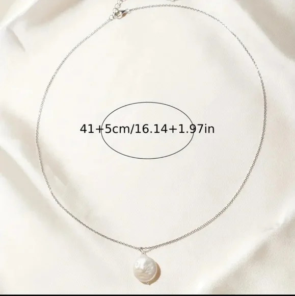 Baroque Style 925 Sterling Silver Irregular Shape Freshwater Pearl  Necklace. - Picture 4 of 5